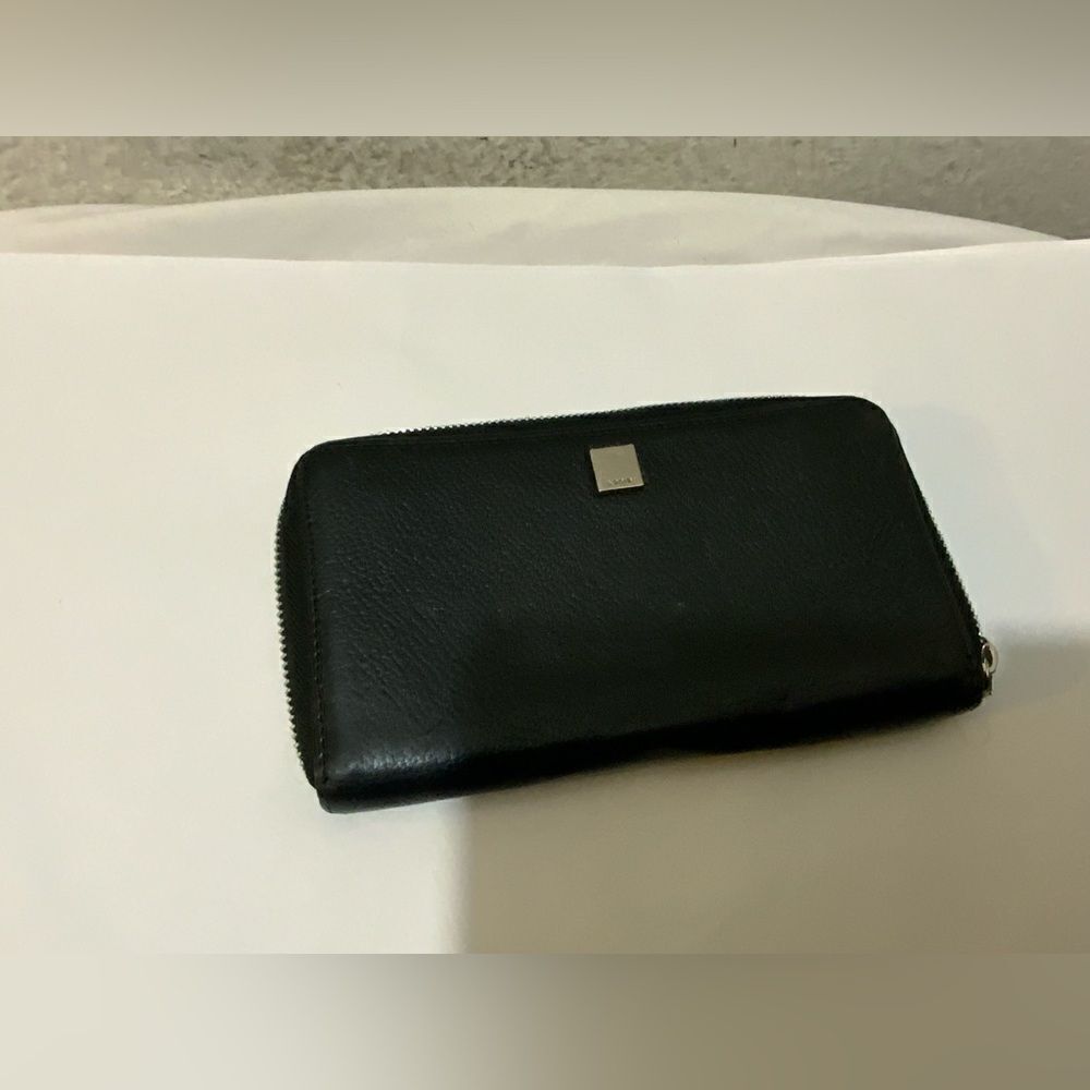 Lodis Women's Continental Wallet Black Pebbled Leather Zip Around Clutch